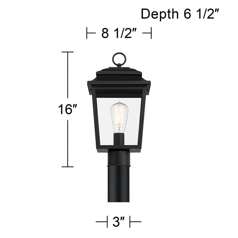 Image 7 John Timberland Bellis Verde 16" Textured Black Outdoor Post Light more views