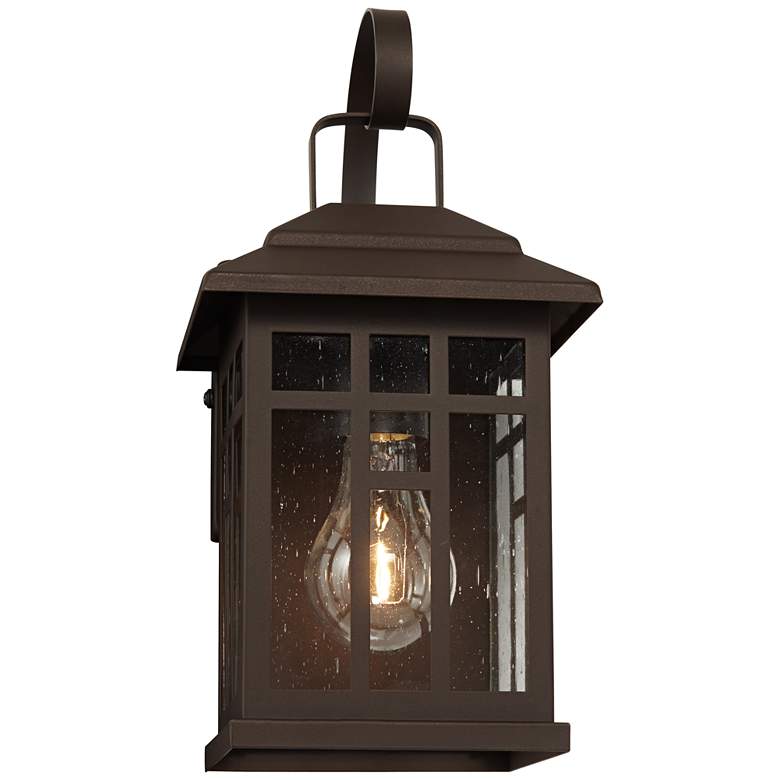 Image 6 John Timberland Bester 12 1/2" Bronze Lantern Wall Lights Set of 2 more views
