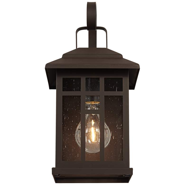 Image 7 John Timberland Bester 12 1/2" Bronze Lantern Wall Lights Set of 2 more views