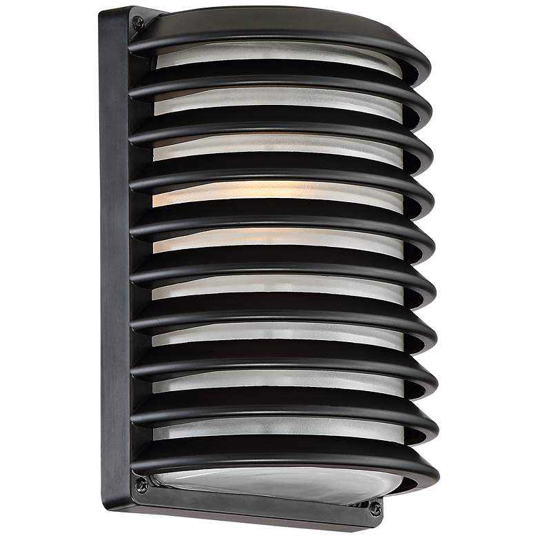 Image 4 John Timberland Black Grid 10" High Modern Wall Sconce more views