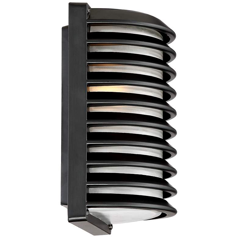 Image 5 John Timberland Black Grid 10" High Modern Wall Sconce more views