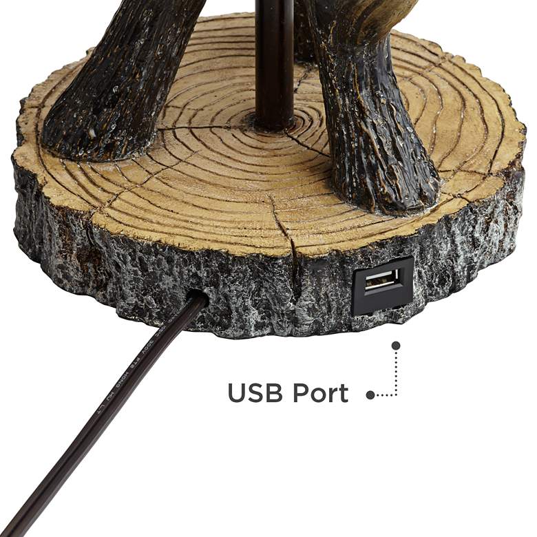 Image 5 John Timberland Boone 27 1/2" Western Rustic Antler USB Lamps Set of 2 more views