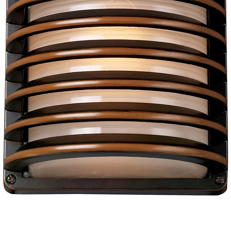 Image 5 John Timberland Bronze Grid 10" High Modern Outdoor Wall Light more views