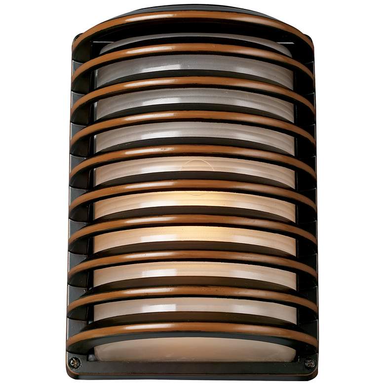 Image 6 John Timberland Bronze Grid 10" High Modern Outdoor Wall Light more views