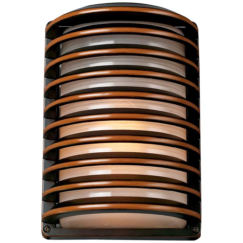Image 4 John Timberland Bronze Grid 10" High Modern Wall Sconces Set of 2 more views