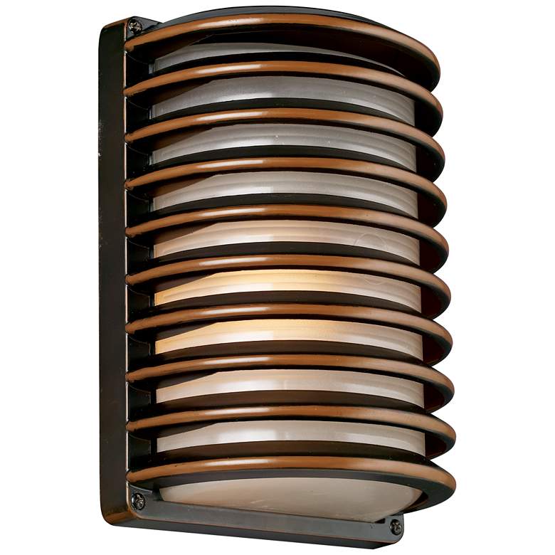 Image 1 John Timberland® Bronze Grid 10" High Wall Sconce