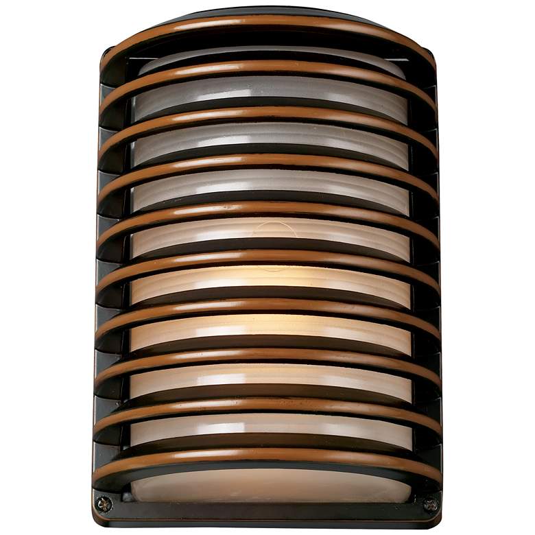 Image 3 John Timberland® Bronze Grid 10" High Wall Sconce more views