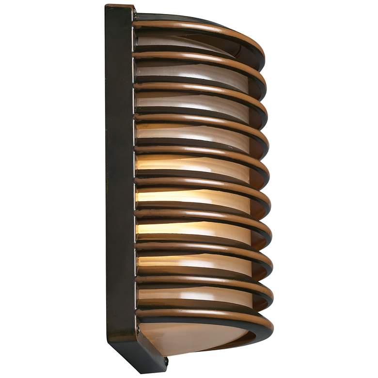 Image 4 John Timberland® Bronze Grid 10" High Wall Sconce more views