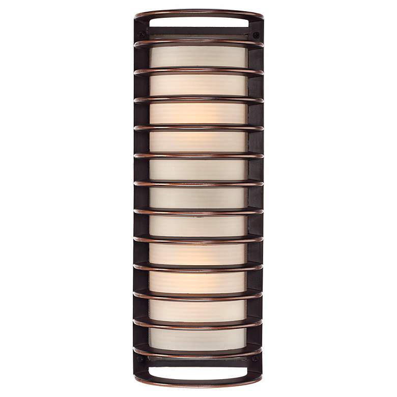 Image 2 John Timberland Bronze Grid 16 3/4" High Outdoor Wall Light