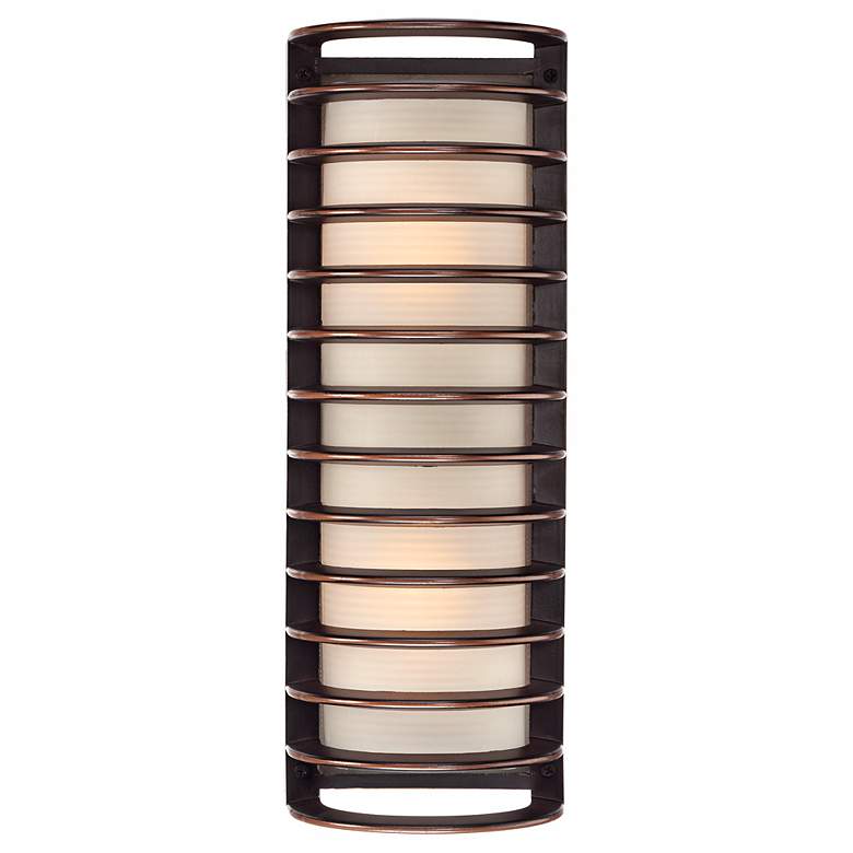 Image 2 John Timberland Bronze Grid 16 3/4 inch High Outdoor Wall Light