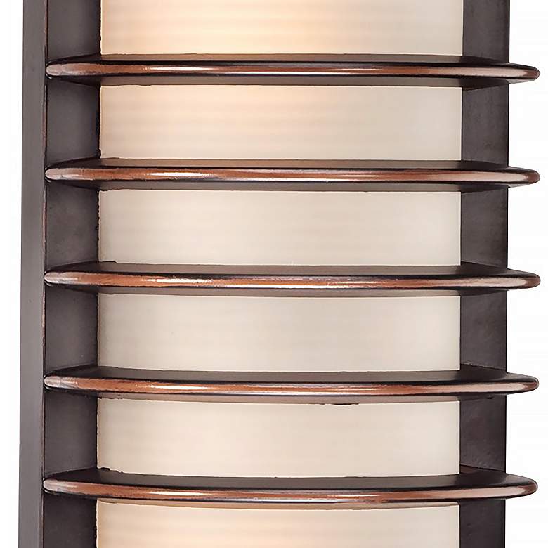 Image 3 John Timberland Bronze Grid 16 3/4 inch High Outdoor Wall Light more views