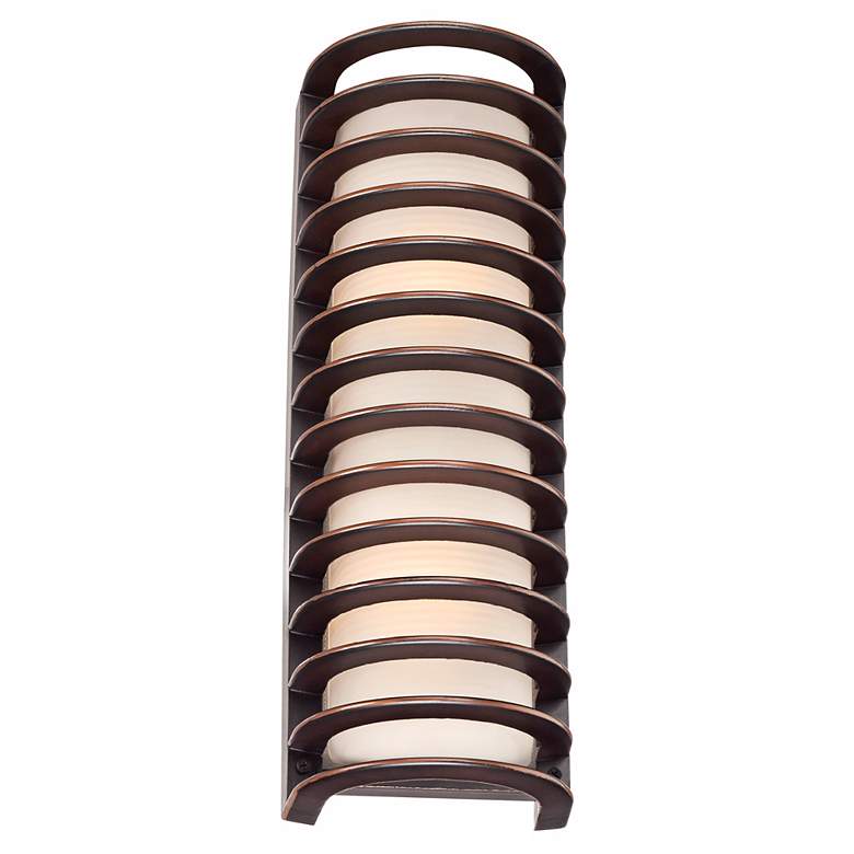 Image 4 John Timberland Bronze Grid 16 3/4" High Outdoor Wall Light more views