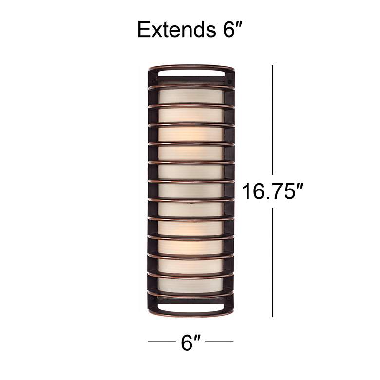 Image 6 John Timberland Bronze Grid 16 3/4" High Outdoor Wall Light more views
