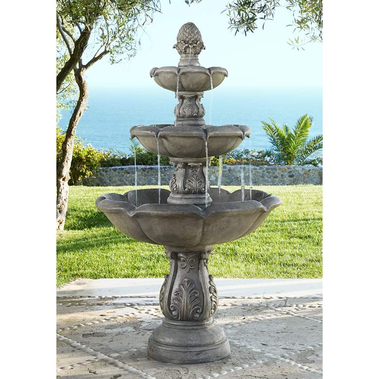 Image 1 John Timberland Browning 65" High Three-Tier Traditional Fountain