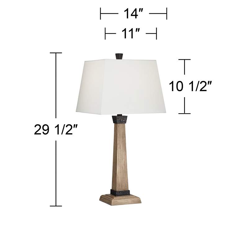 Image 7 John Timberland Buchan 29 1/2" Wood Pedestal Table Lamps Set of 2 more views