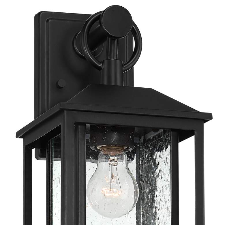 Image 3 John Timberland Califa 15 1/4" Black Textured Glass Outdoor Wall Light more views