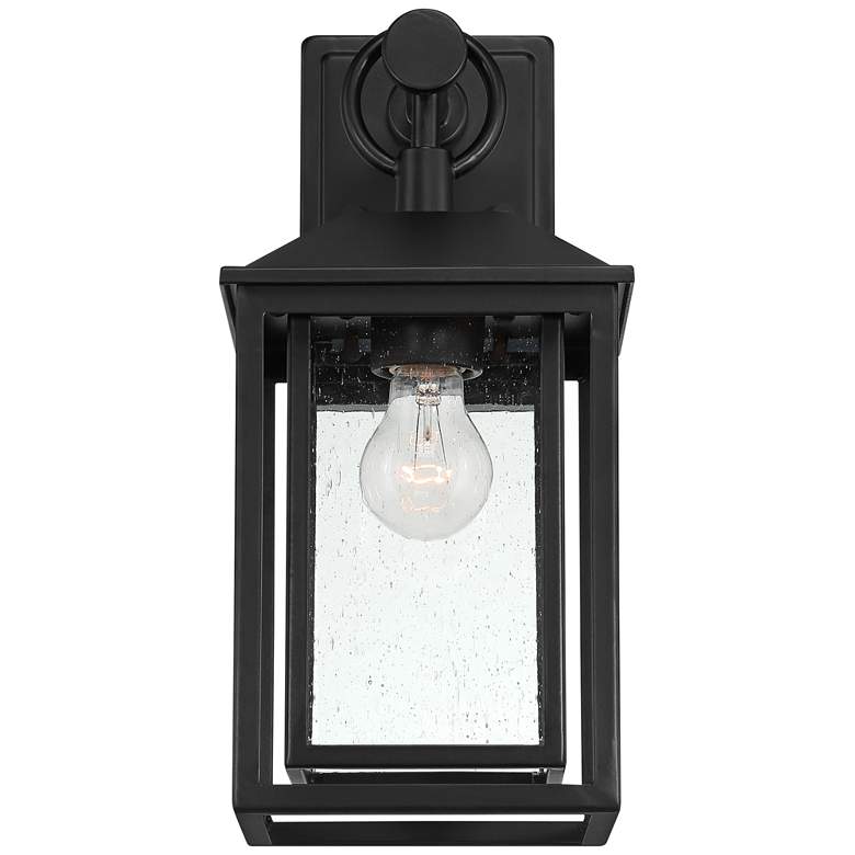 Image 4 John Timberland Califa 15 1/4" Black Textured Glass Outdoor Wall Light more views