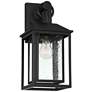 5_John Timberland Califa 15 1/4" Black Textured Glass Outdoor Wall Light more views