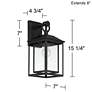 John Timberland Califa 15 1/4" Black Textured Glass Outdoor Wall Light