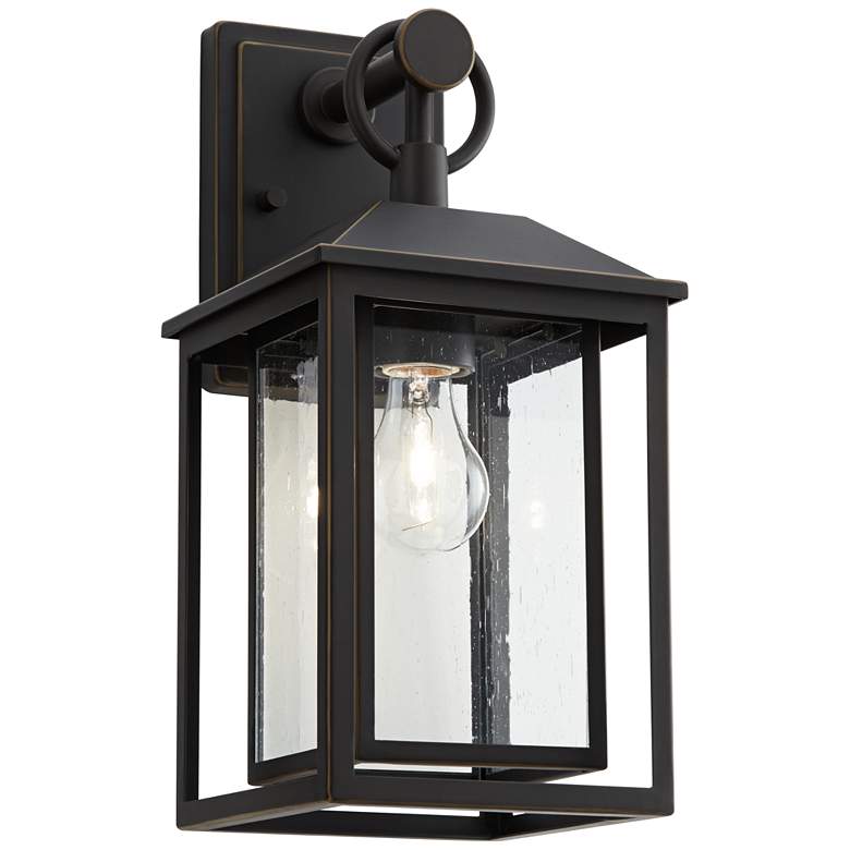 Image 2 John Timberland Califa 15 1/4" Bronze Textured Glass Outdoor Light