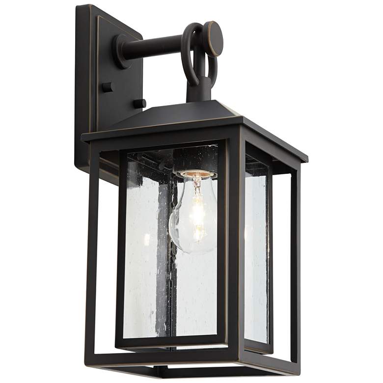 Image 6 John Timberland Califa 15 1/4" Bronze Textured Glass Outdoor Light more views