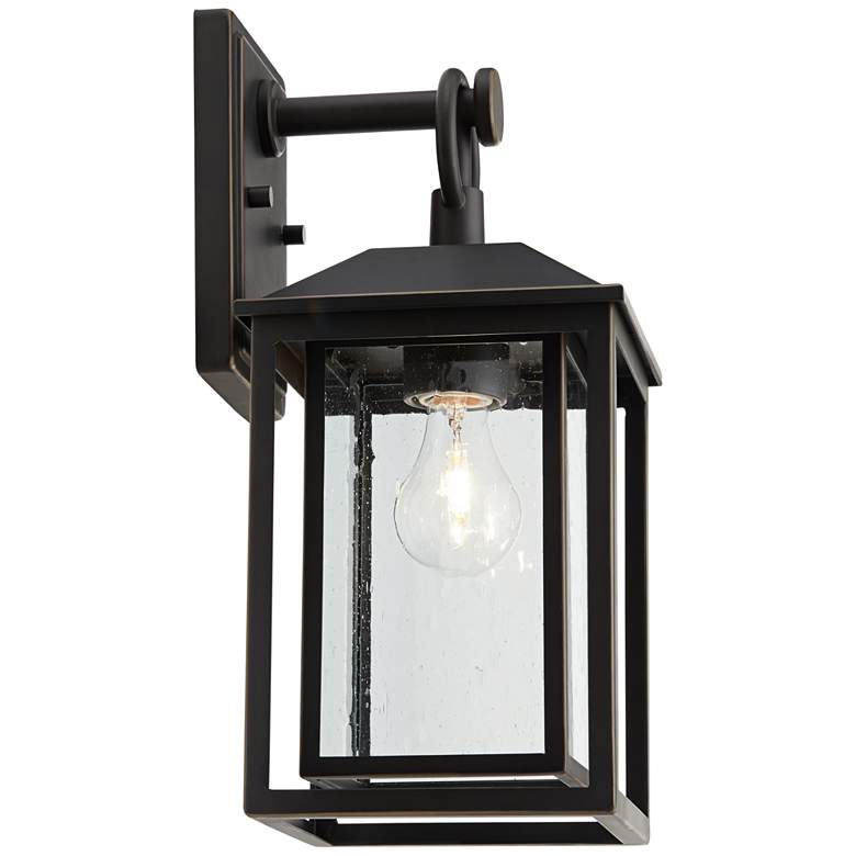 Image 7 John Timberland Califa 15 1/4" Bronze Textured Glass Outdoor Light more views