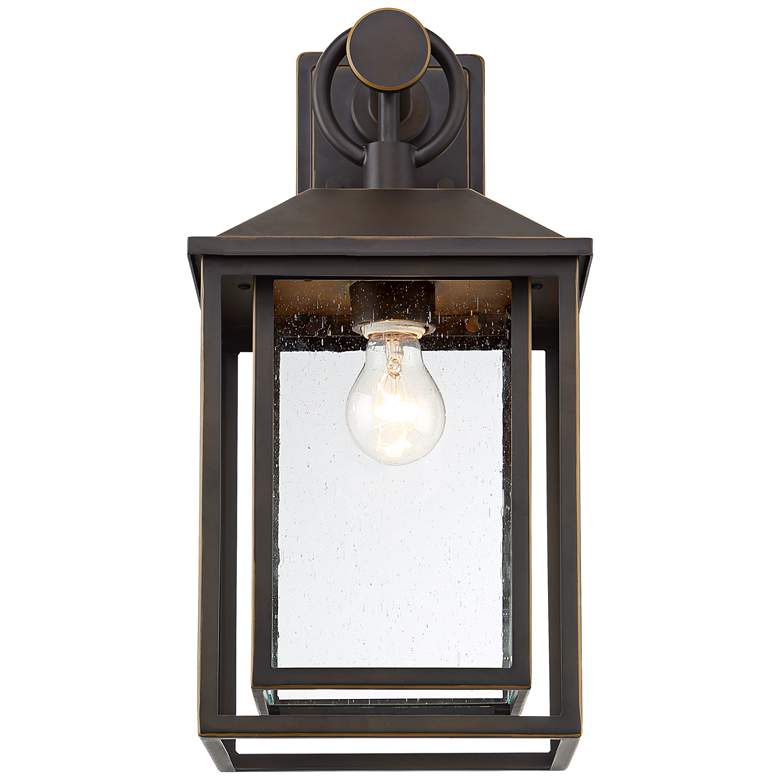Image 4 John Timberland Califa 18" Bronze Textured Glass Outdoor Wall Light more views