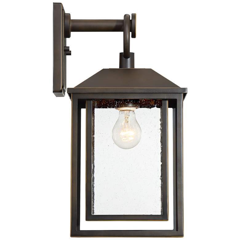 Image 6 John Timberland Califa 18" Bronze Textured Glass Outdoor Wall Light more views