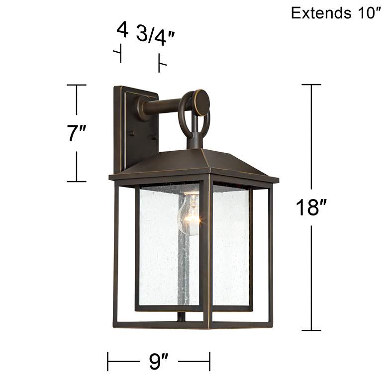 Image 7 John Timberland Califa 18 inch Bronze Textured Glass Outdoor Wall Light more views