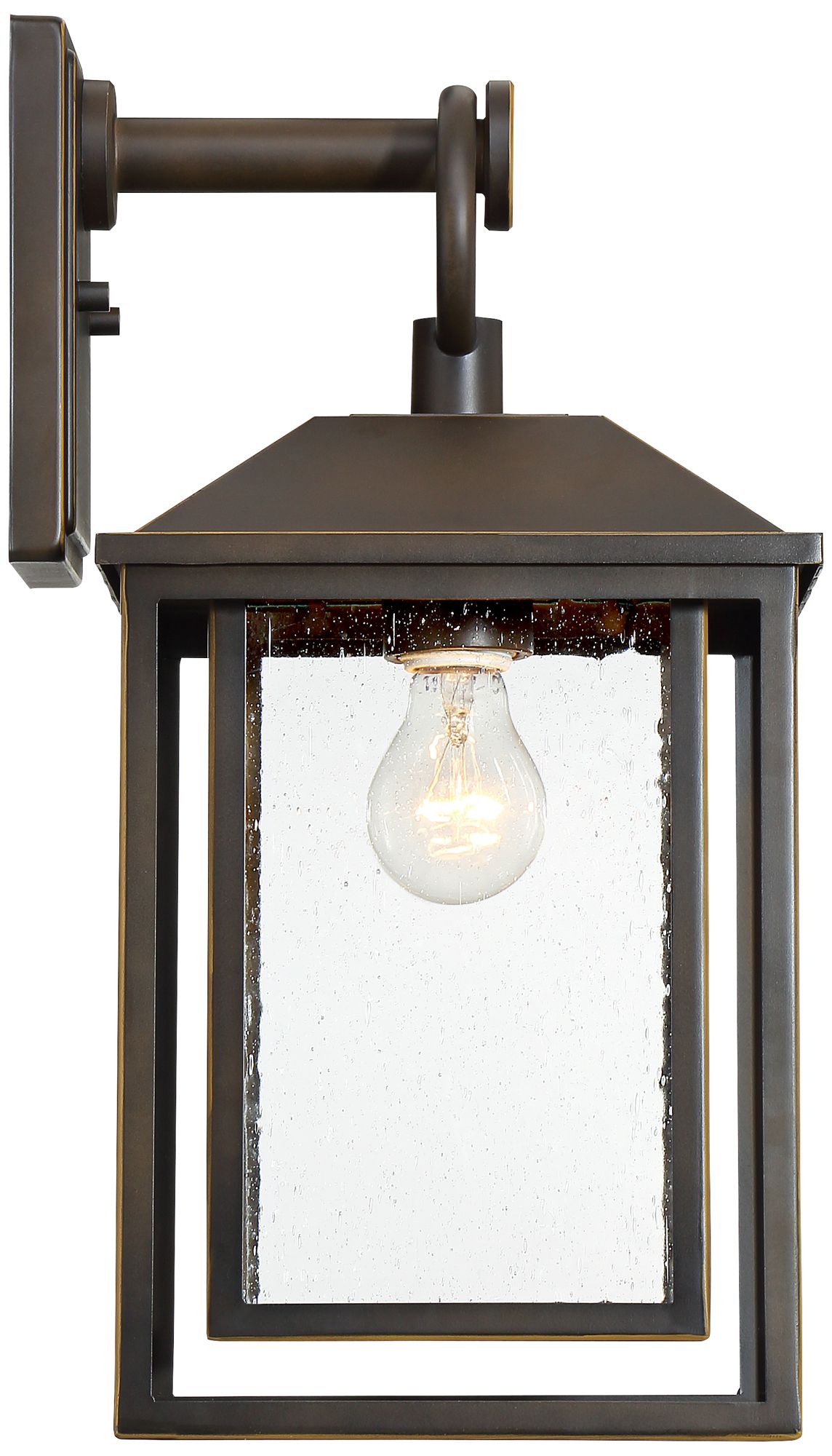 John Timberland Califa 18" Bronze Textured Glass Outdoor Wall Light in scene