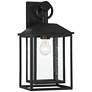 2_John Timberland Califa 18" High Black Seedy Glass Outdoor Wall Light
