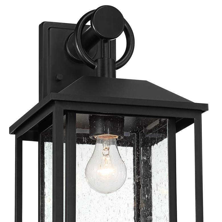 Image 3 John Timberland Califa 18" High Black Seedy Glass Outdoor Wall Light more views