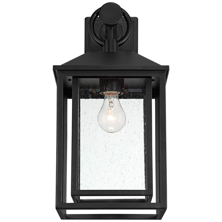 Image 4 John Timberland Califa 18" High Black Seedy Glass Outdoor Wall Light more views