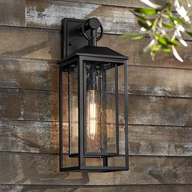 John Timberland Califa 20" High Black and Clear Glass Outdoor Light