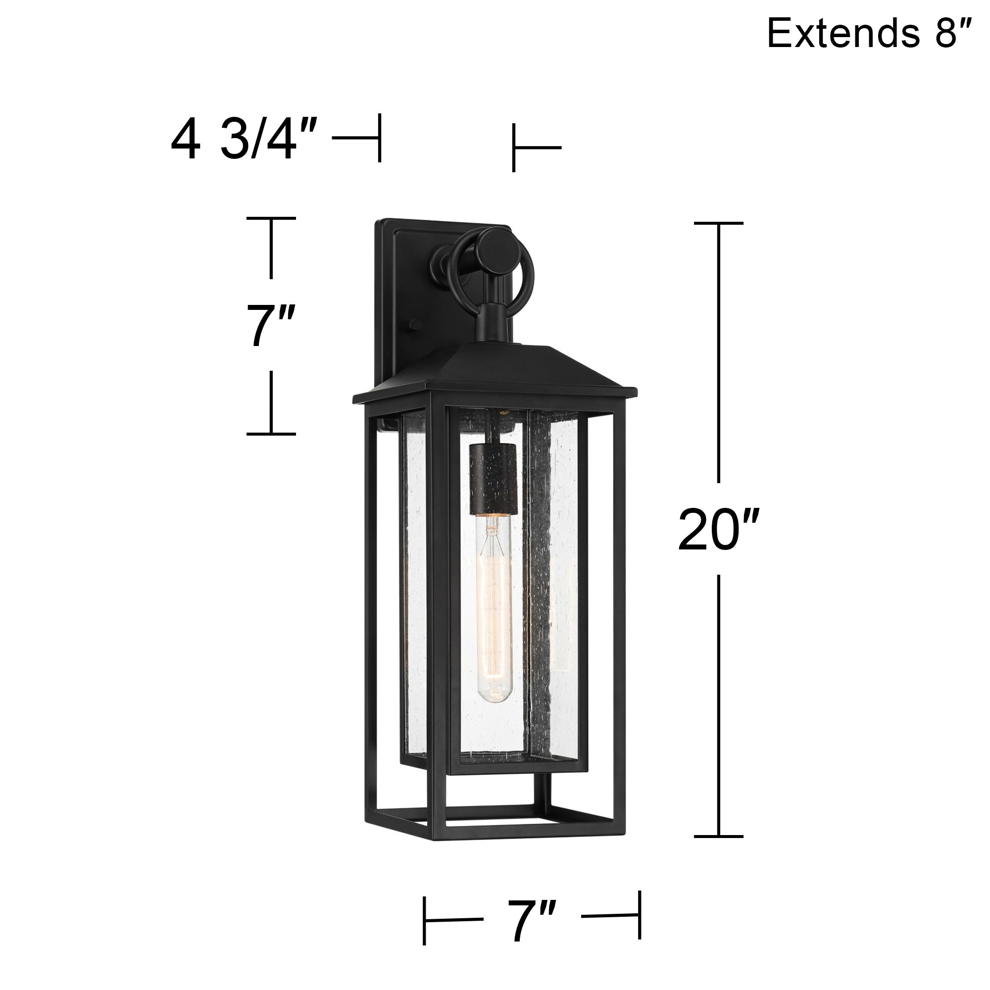 John Timberland Califa 20" High Black and Clear Glass Outdoor Light