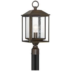John Timberland Califa 21 1/2" High Bronze Textured Glass Post Light