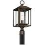 5_John Timberland Califa 21 1/2" High Bronze Textured Glass Post Light more views