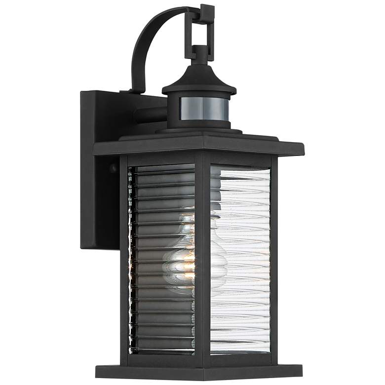 Image 6 John Timberland Cameron 13 3/4" Black Motion Sensor Outdoor Wall Light more views