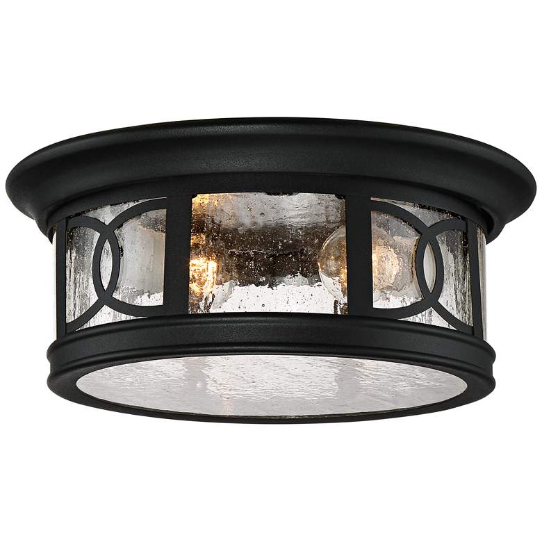 Image 2 John Timberland Capistrano 12" Black 2-Light Outdoor Ceiling Light
