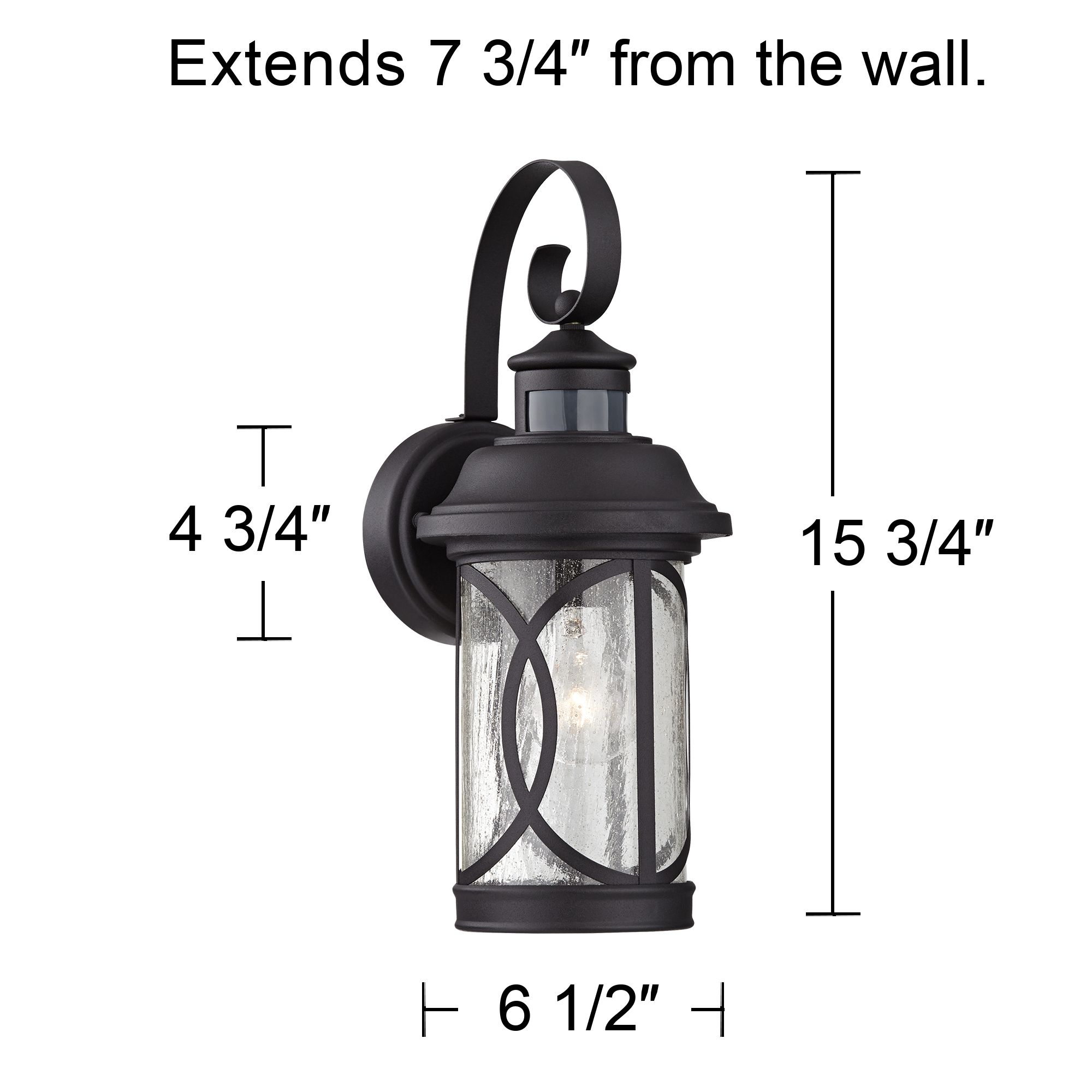 John Timberland Capistrano 15 3/4" Black Motion Sensor Outdoor Light