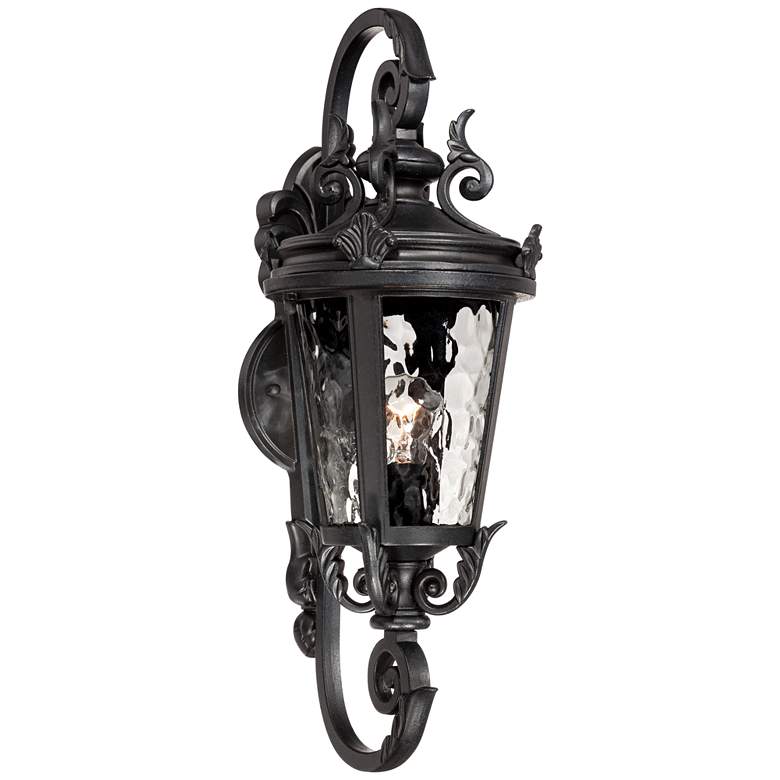 Image 3 John Timberland Casa Marseille 19 inch Black Scroll Outdoor Wall Light