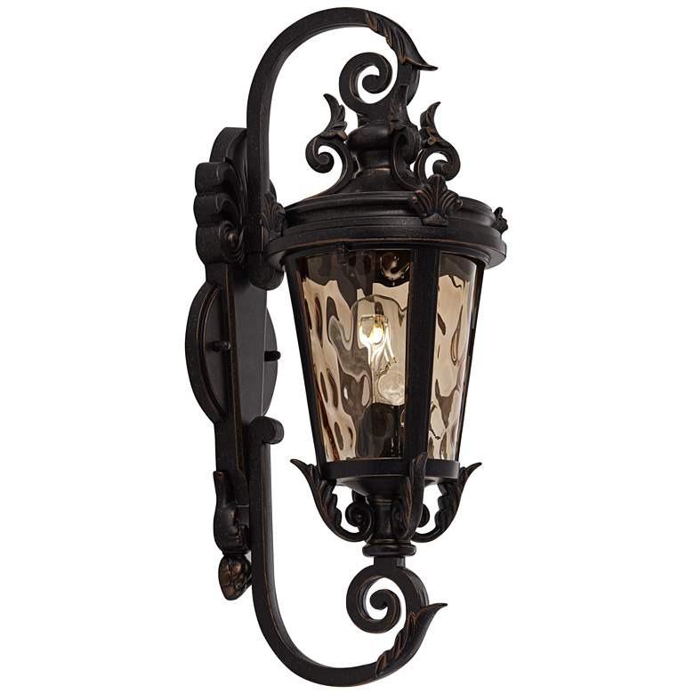 Image 6 John Timberland Casa Marseille 19" Bronze Scroll Outdoor Wall Light more views