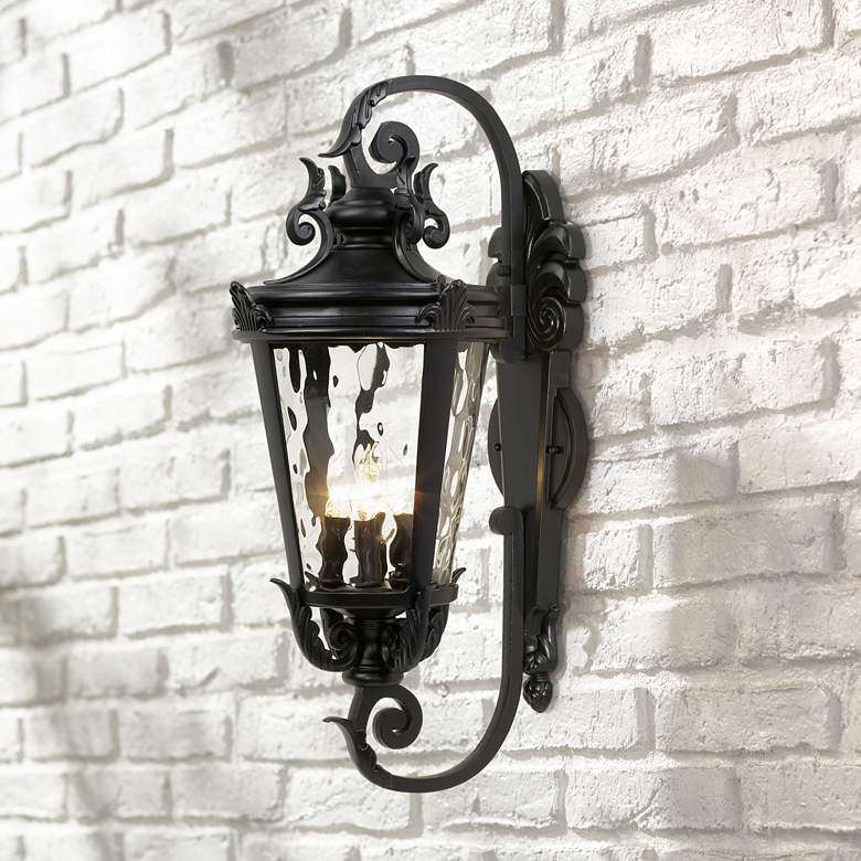 Image 1 John Timberland Casa Marseille 27 1/2 inch High Black Outdoor Wall Light