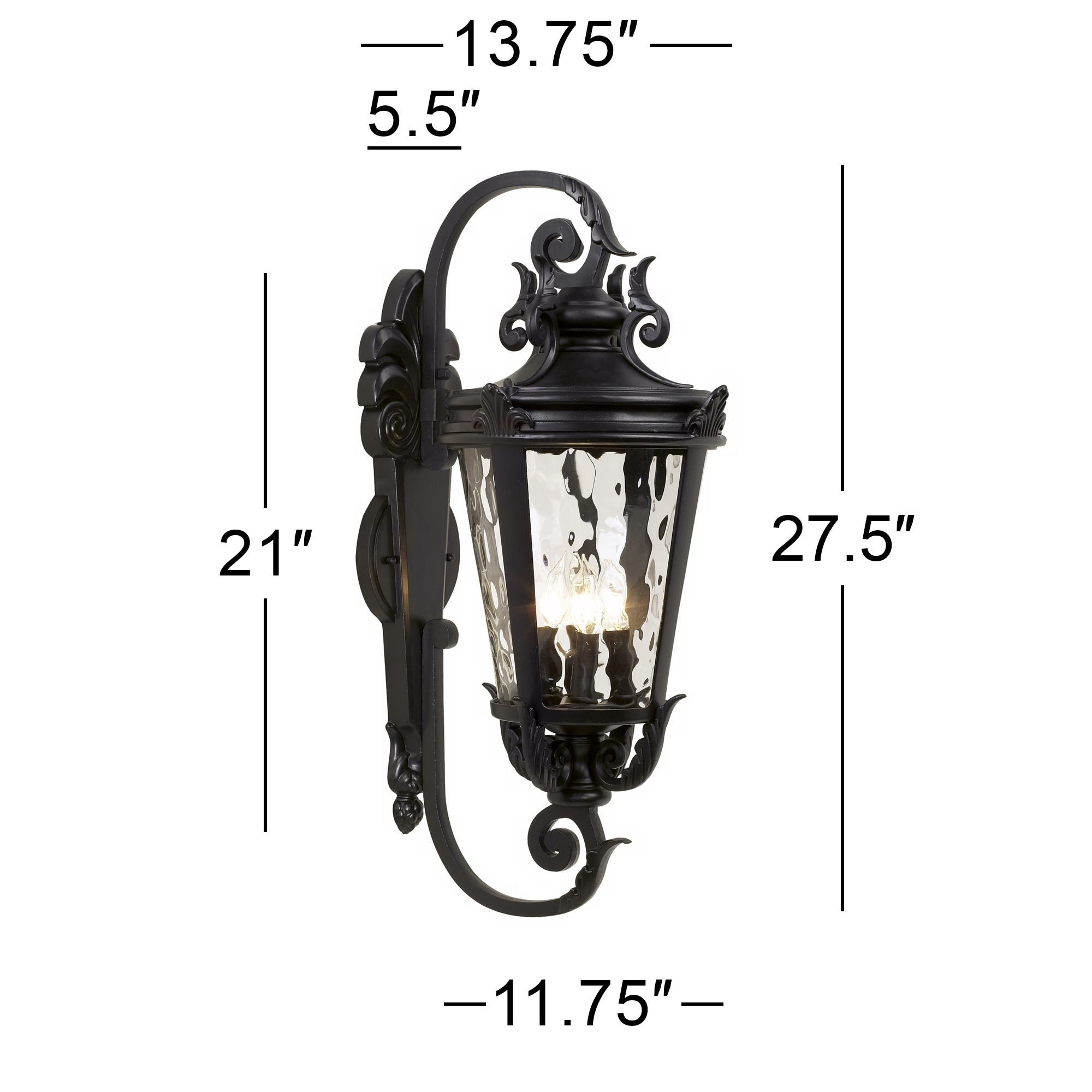 John Timberland Casa Marseille 27 1/2" High Black Outdoor Wall Light in scene