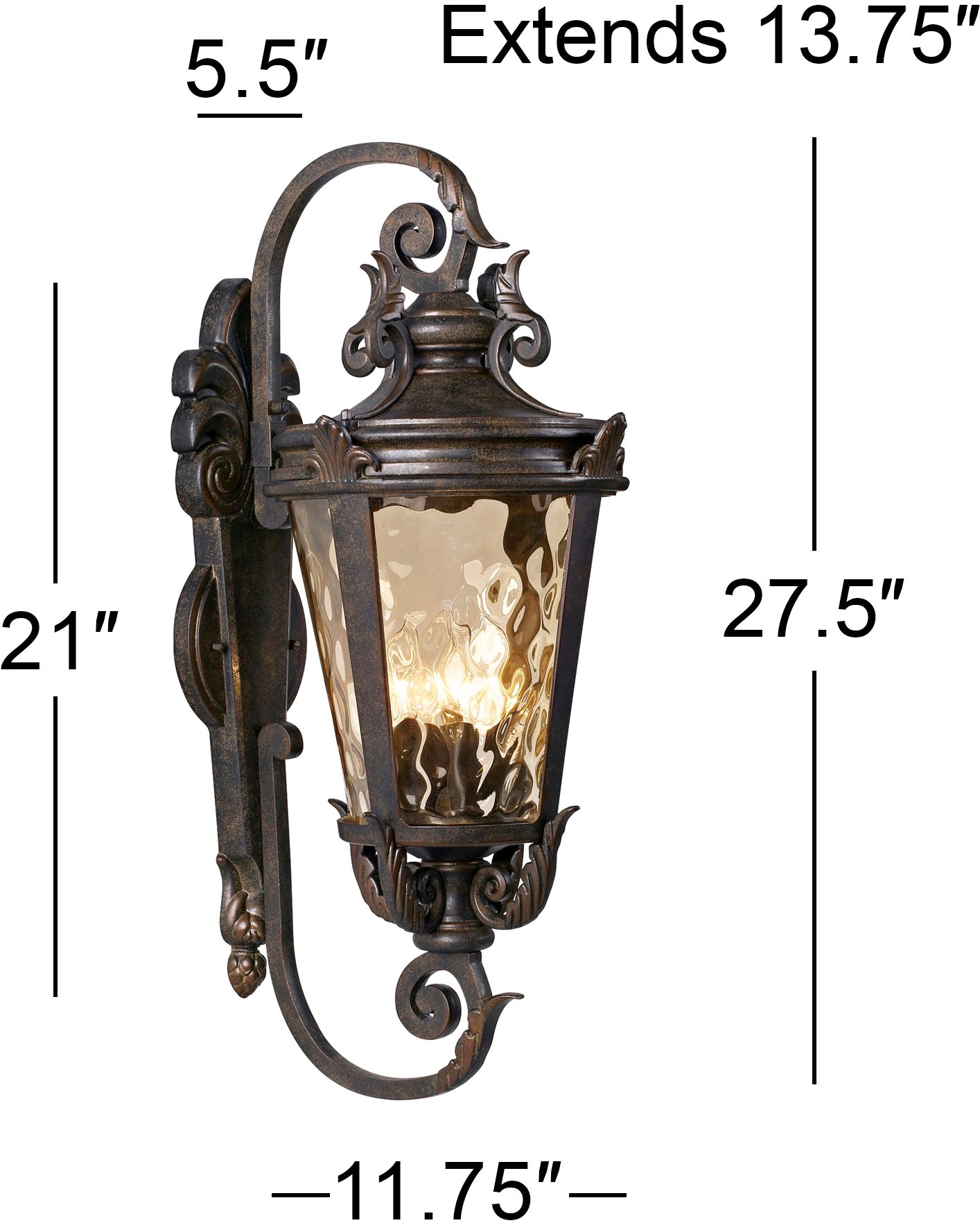 John Timberland Casa Marseille 27 1/2" High Bronze Outdoor Wall Light in scene