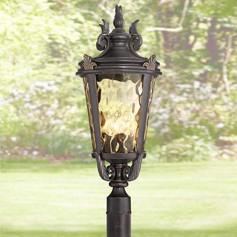 Image 1 John Timberland Casa Marseille 28" Bronze 4-Light Outdoor Post Light