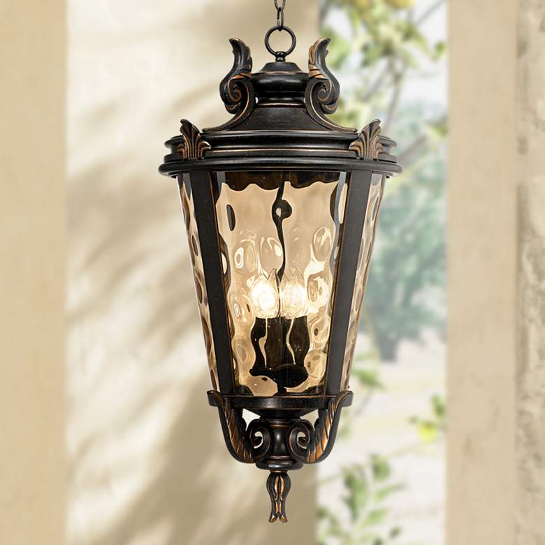 Image 1 John Timberland Casa Marseille 30 inch High Bronze Outdoor Hanging Light