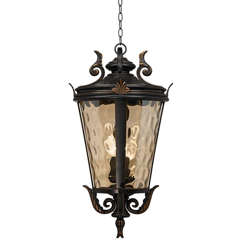 Image 7 John Timberland Casa Marseille 30 inch High Bronze Outdoor Hanging Light more views