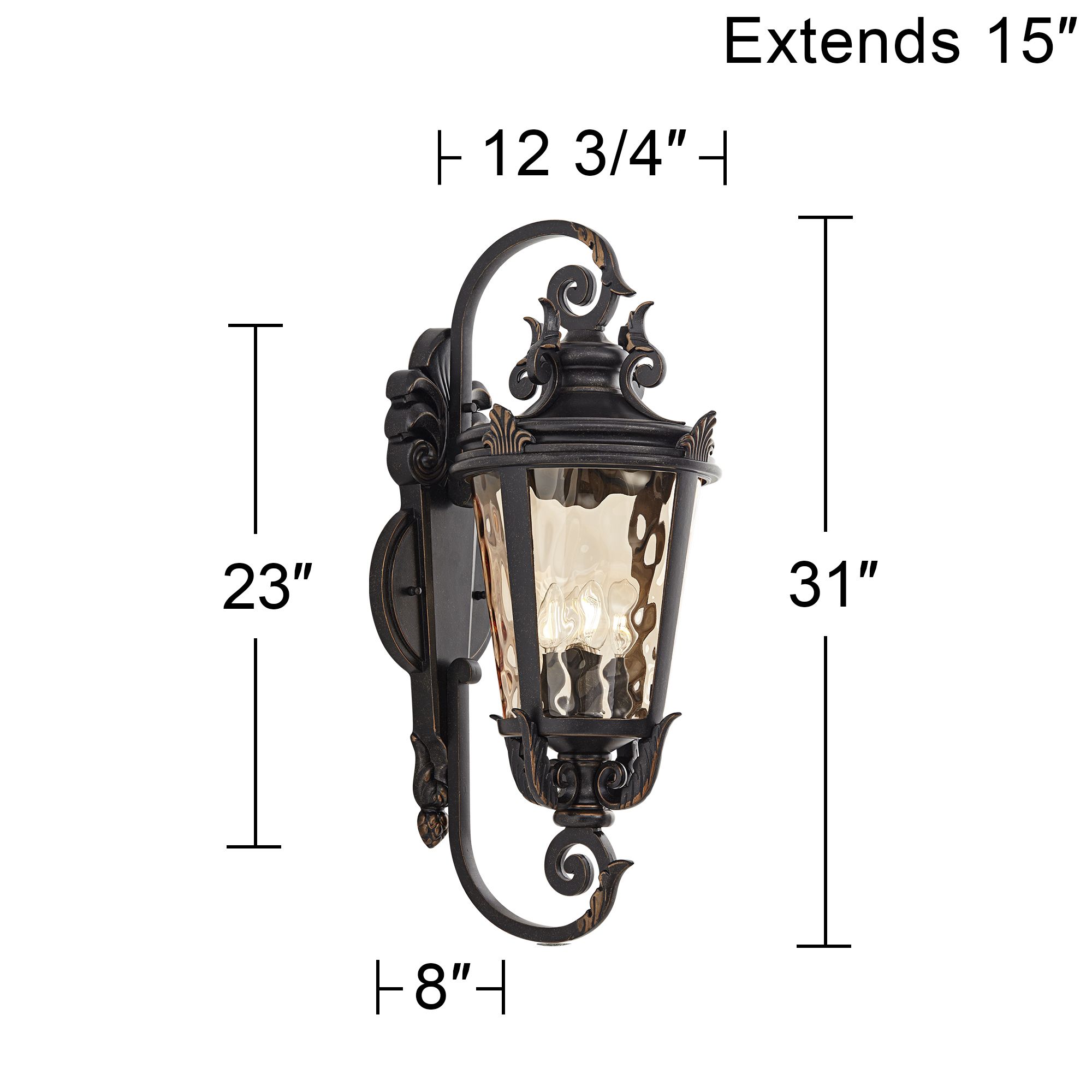 John Timberland Casa Marseille 31" Large Bronze Outdoor Wall Light in scene