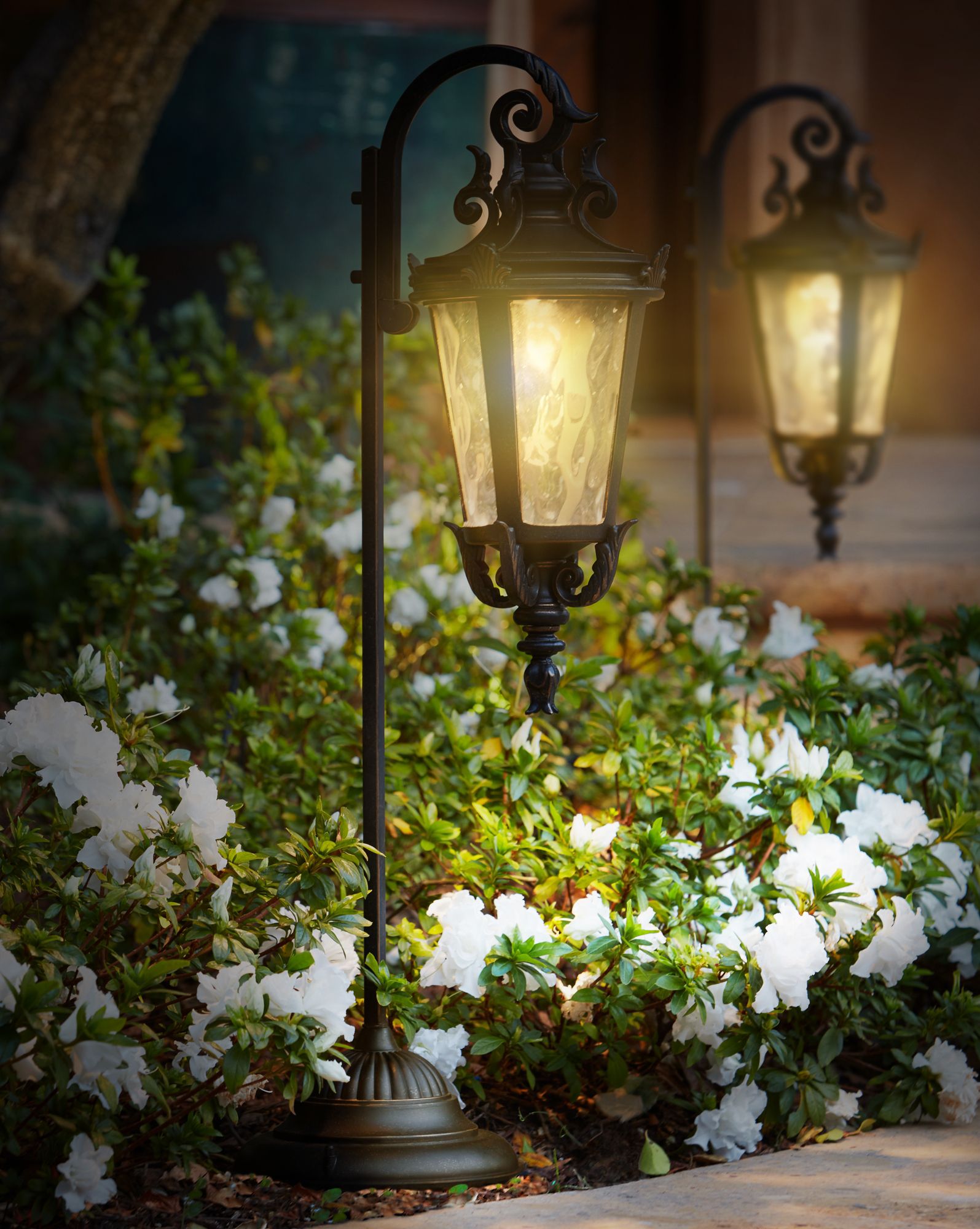 John Timberland Casa Marseille 35" Bronze LED Landscape Path Light in scene